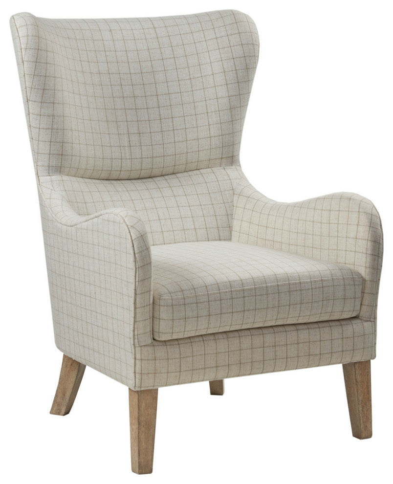 Madison Park Arianna Swoop Wing Chair, Linen