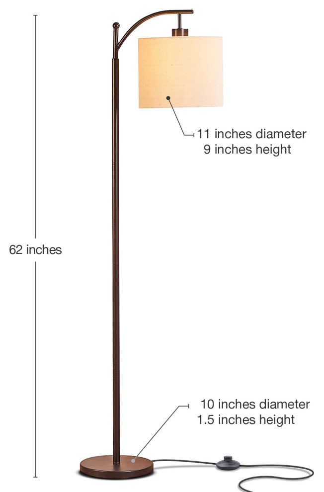 Brightech Montage - Bedroom & Living Room Floor Lamp - Reading Standing Light, O