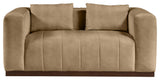 Mallina Upholstered Loveseat, Tan, Vegan Leather