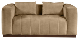 Mallina Upholstered Loveseat, Tan, Vegan Leather