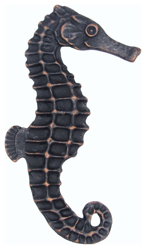 Seahorse Right Facing Cabinet Knob, Large, Oil Rubbed Bronze