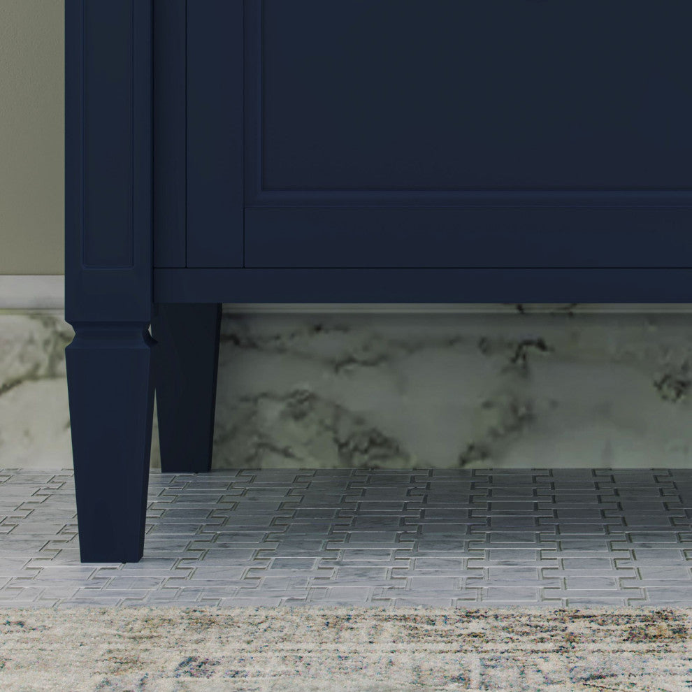 The Drew Bathroom Vanity, Navy Blue, 30", Single Sink, Freestanding