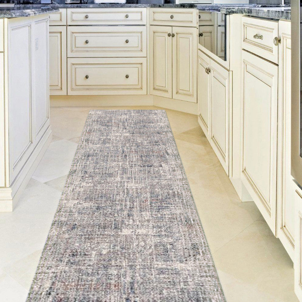 Vermont Erysse Runner, Gray, 2'7" x 8', Abstract