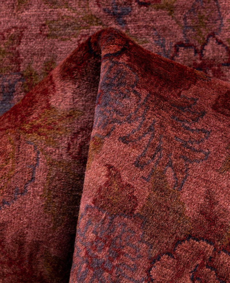 Overdyed One-of-a-Kind Hand-Knotted Area Rug Pink, 2' 7" x 10' 2"