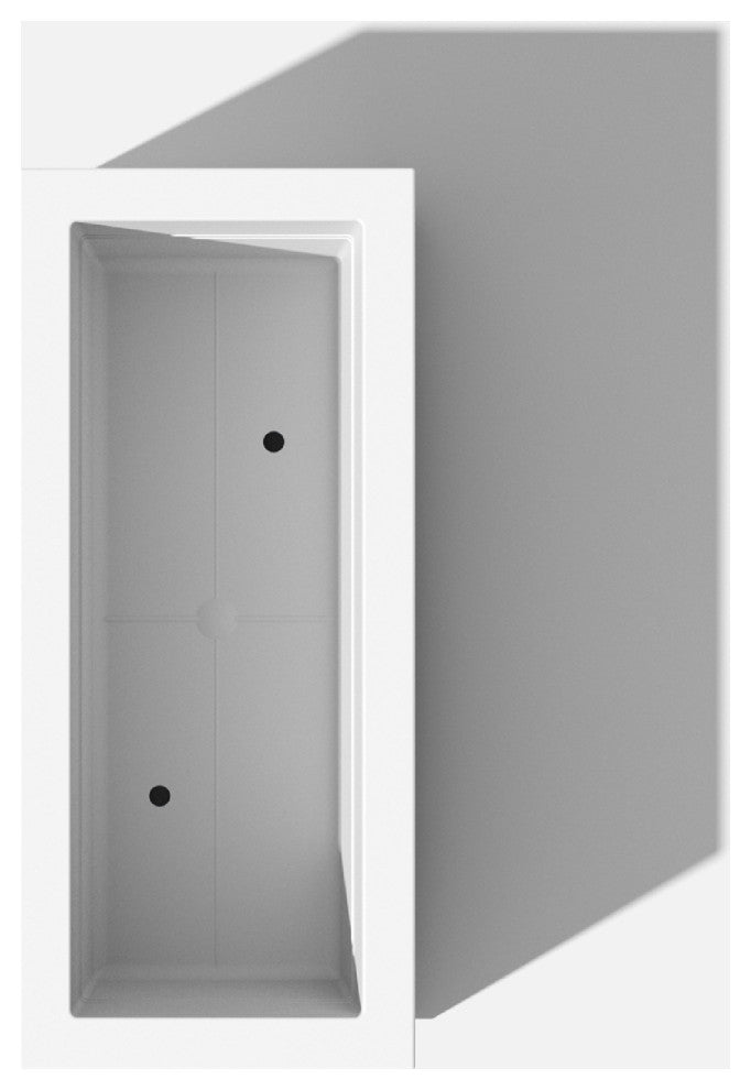 Veradek Block Series Long Box Planter, White, 13"h X 11"w X 25"l