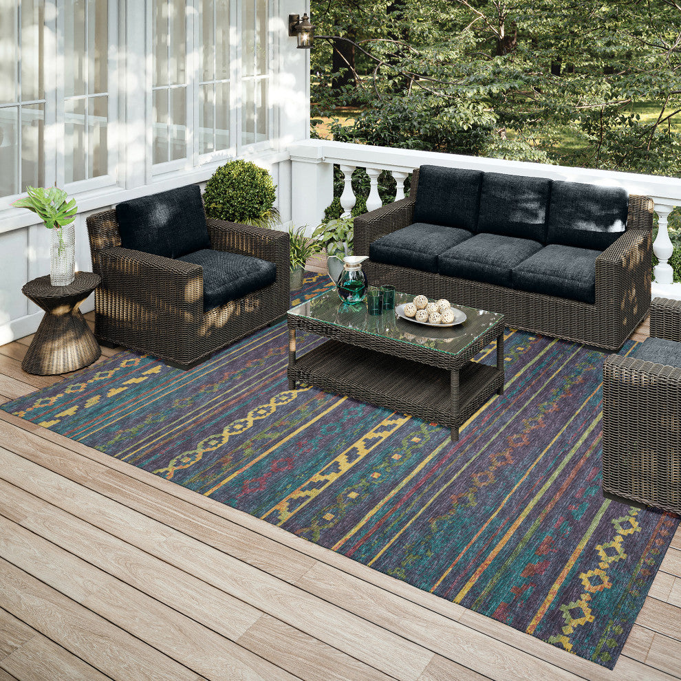Indoor/Outdoor Sedona SN10 Ink Machine Washable 9' x 12' Rug