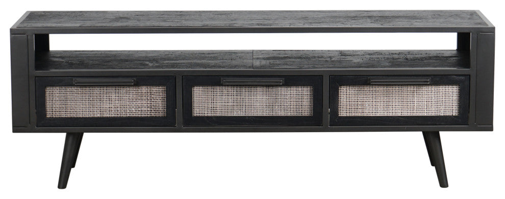 Nordic Mindi Rattan TV Dresser 3 Drawers, 63"