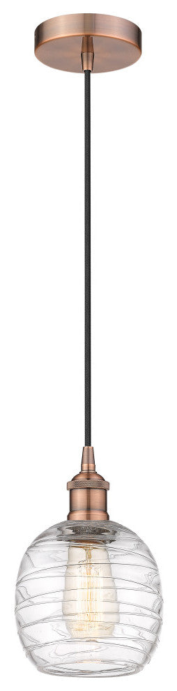 Innovations 616-1P-AC-G1013-LED 1-Light Mini Pendant, Antique Copper