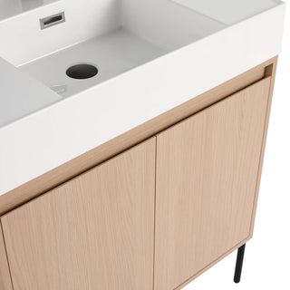 Fine Fixtures Crownpoint Bathroom Vanity, White Oak, 30", White