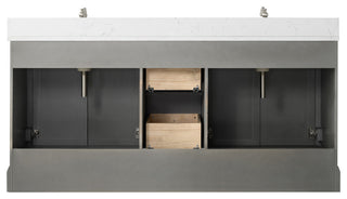 Vanity Art Bathroom Vanity With Sink & Top, Silver Grey, 72" (Double Sink), Engineered Marble
