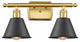 Innovations 516-2W-SG-M8-BK 2-Light Bath Vanity Light, Satin Gold