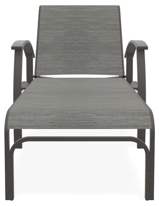 Belle Isle Sling 4-Position Outdoor Chaise Lounge, Sicily/Warm Gray