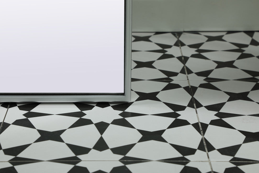 Metal Frame Arch Full Length Mirror 28X74 Inch, Silver