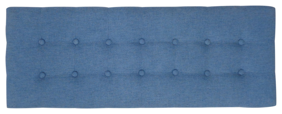 GDF Studio Flora Mid Century Tufted Fabric Ottoman, Blue