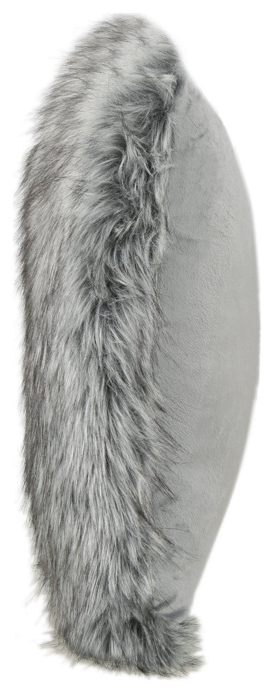 GDF Studio Laraine Furry Glam Dark and Streak Faux Fur Throw Pillows, Set of 2