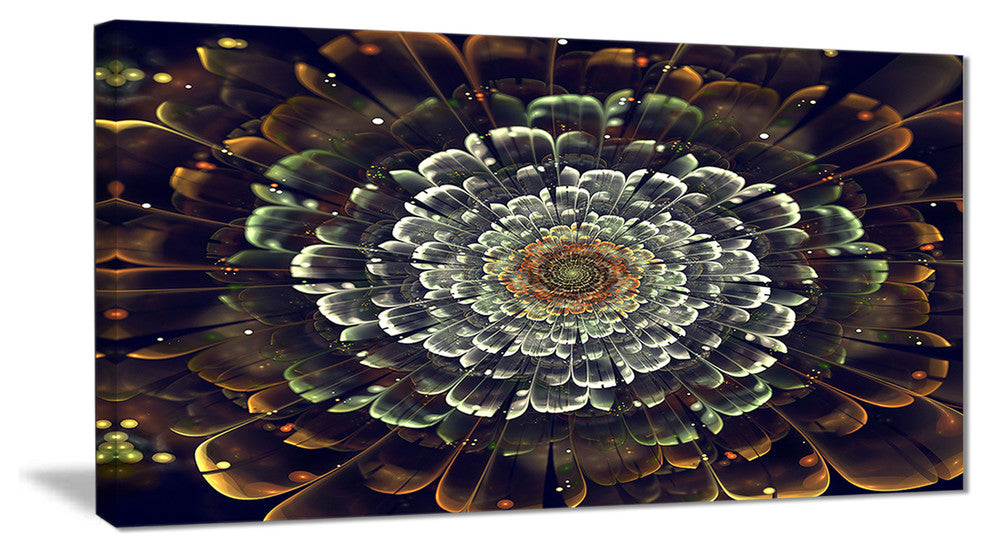 "Silver Metallic Fabric Flower" Digital Canvas Print, 32"x16"