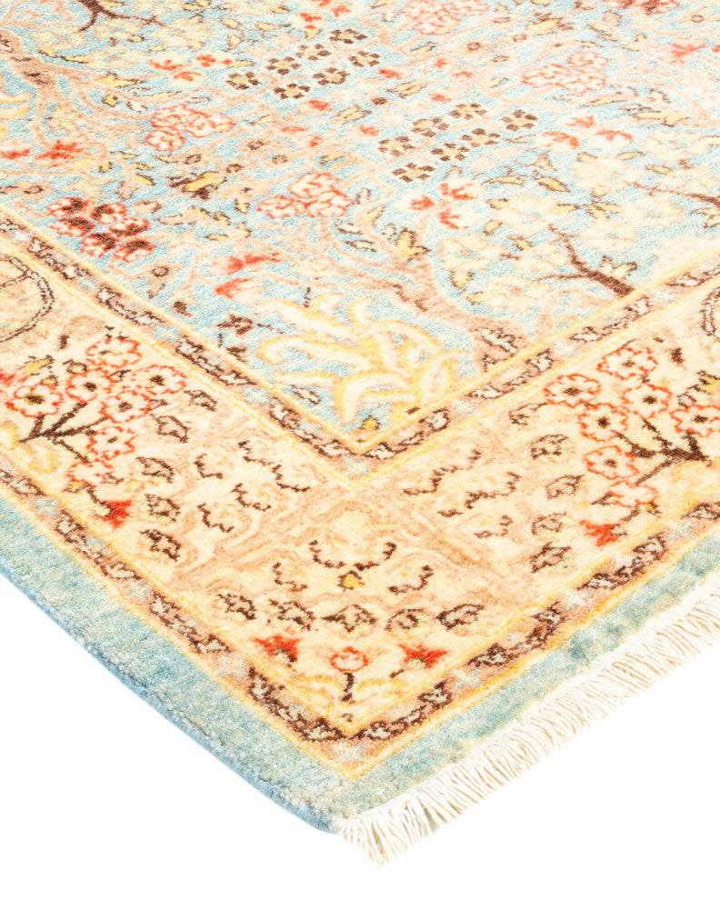 Mogul, One-of-a-Kind Hand-Knotted Area Rug Light Blue, 2'7"x13'7"