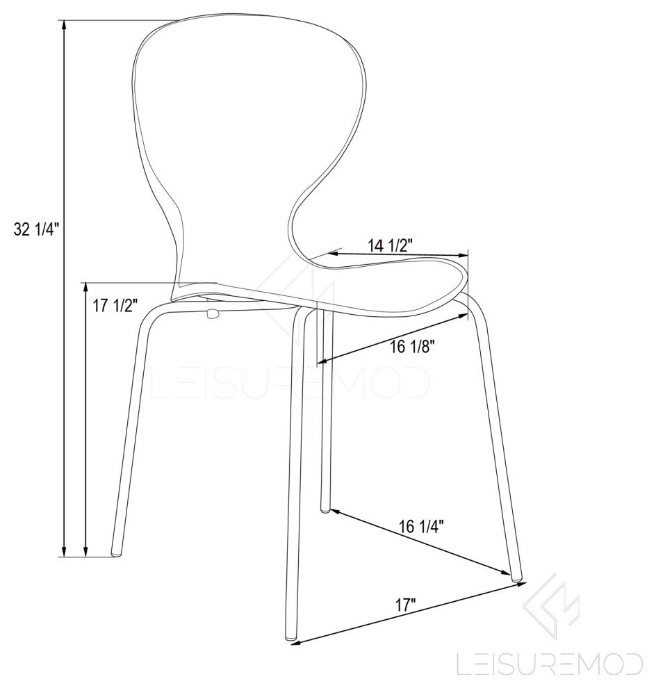 Stackable Plastic Dining Chair with Chrome Legs for Indoor and Outdoor Set of 2, Blue