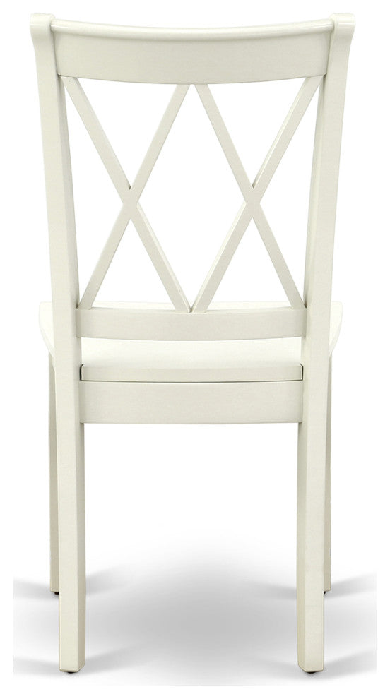 Oxcl5-Lwh-W 5Pc Square 36 Inch Table And 4 Double X Back Chairs