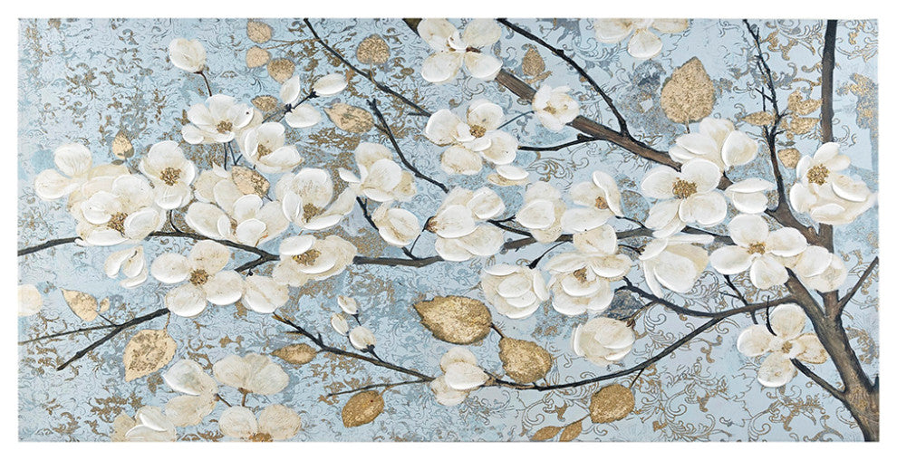 Madison Park Luminous Bloom Gold Foil Floral Canvas Wall Art