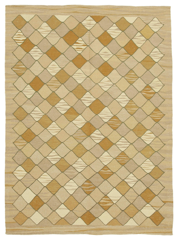 Rug N Carpet - Handwoven Turkish 5' 7'' x 7' 9'' Flatweave Wool Kilim Rug