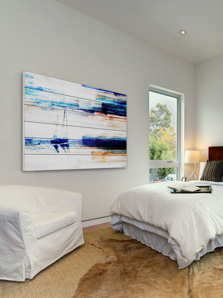 "Aegean Sea" UV Ink Print on White Wood60"x40", 60"x40"