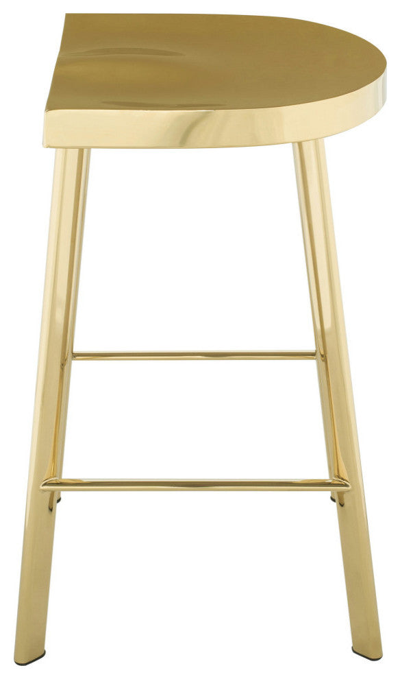 Icon Stainless Steel Stool, Gold, Counter Height