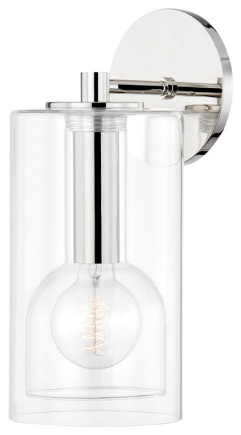 Belinda One Light Wall Sconce, Polished Nickel