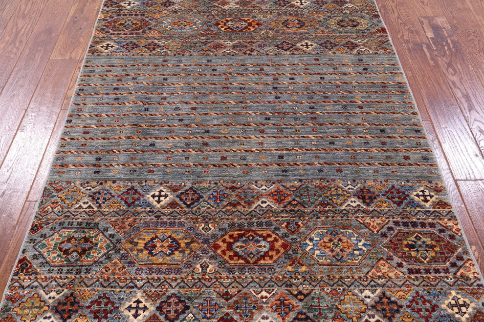 Handmade Khorjin Super Kazak Wool Rug 4' 4" X 6' 0" - Q12373