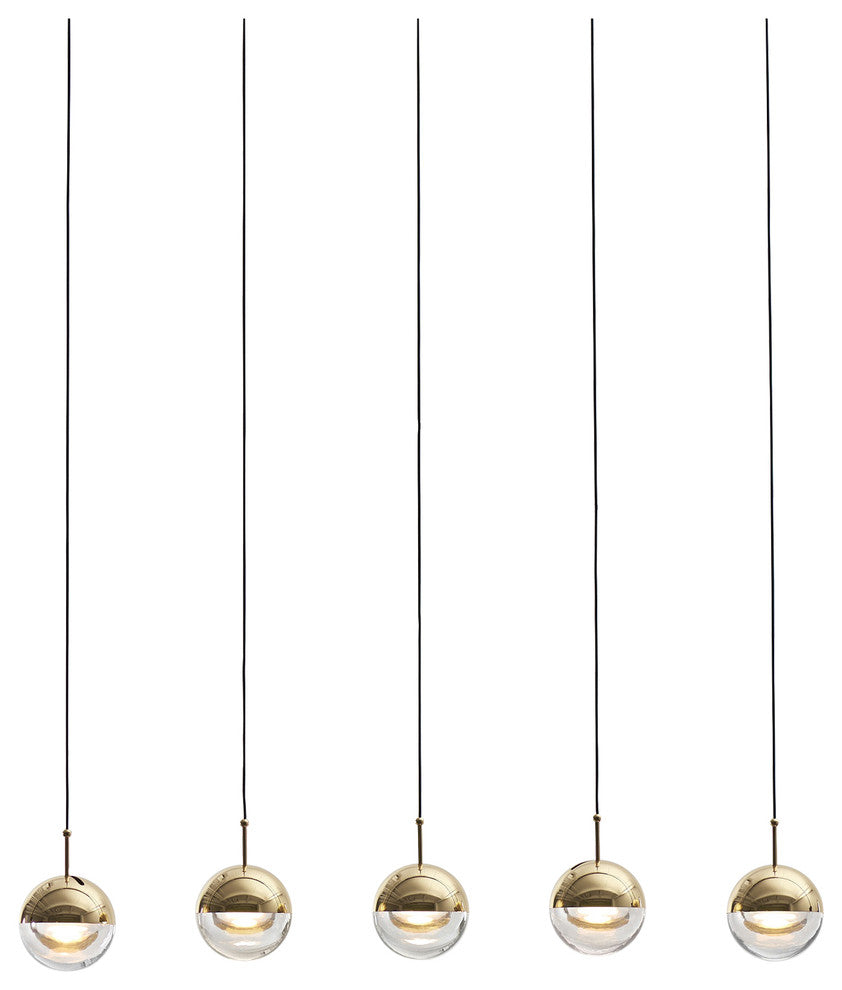 5-Light Dora Pendant, Brass