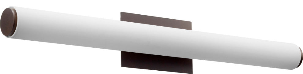 QUORUM 911-35-86 2-Light LED Vanity Light, Oiled Bronze with Matte White Acrylic