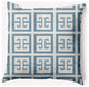 16x16" Greek Key Patterned Nautical Decorative Indoor Pillow, Dusty Smoke