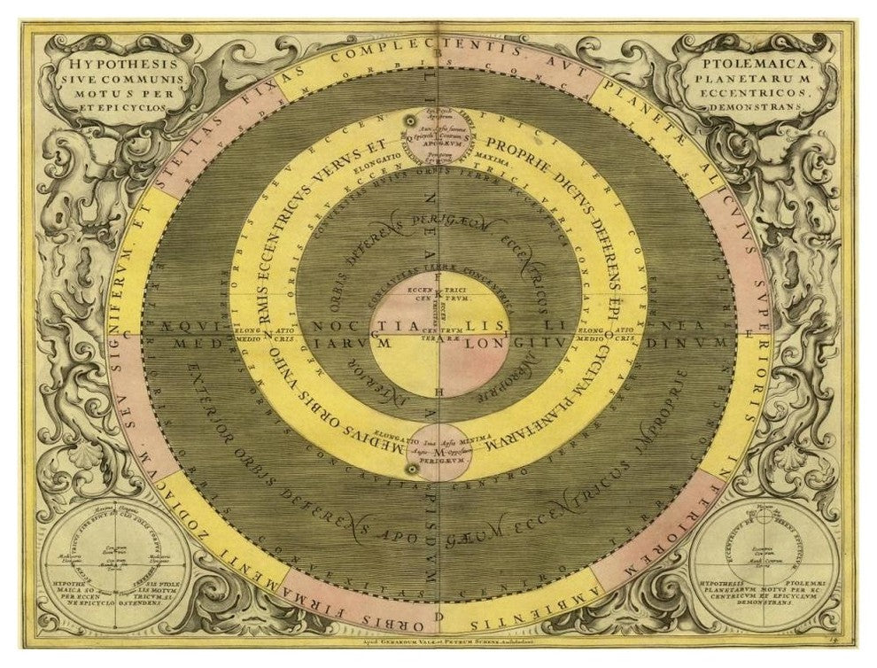 "Maps of the Heavens: Hypothesis Ptomlemaica" Paper Art, 50"x38"