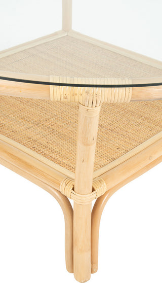 Visayas Rattan Coffee Table with Glass Top, Natural