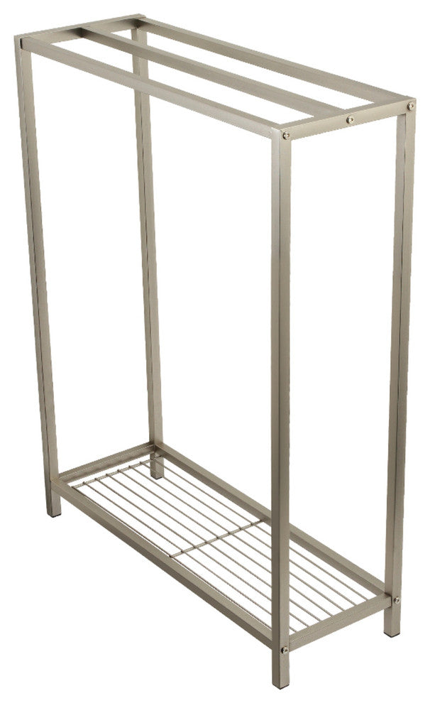 Kingston Brass Freestanding Iron Towel Rack, Brushed Nickel