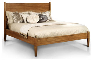 Furniture of America Belkor Solid Wood California King Platform Bed in Oak