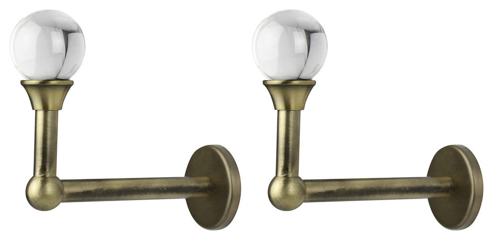 Urbanest Crystal Ball Crystal and Metal Drapery Holdback, Antique Brass, Set of