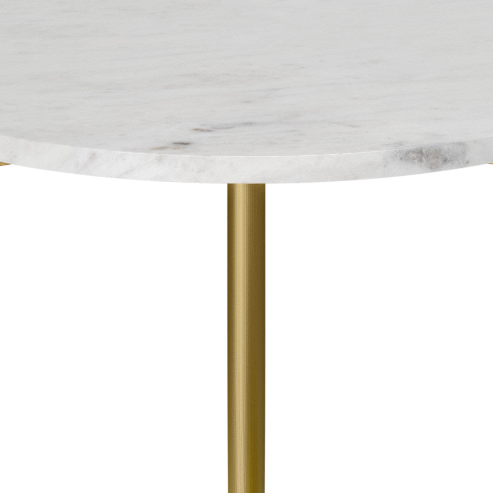 Wagner Round Marble & Wood Side Table