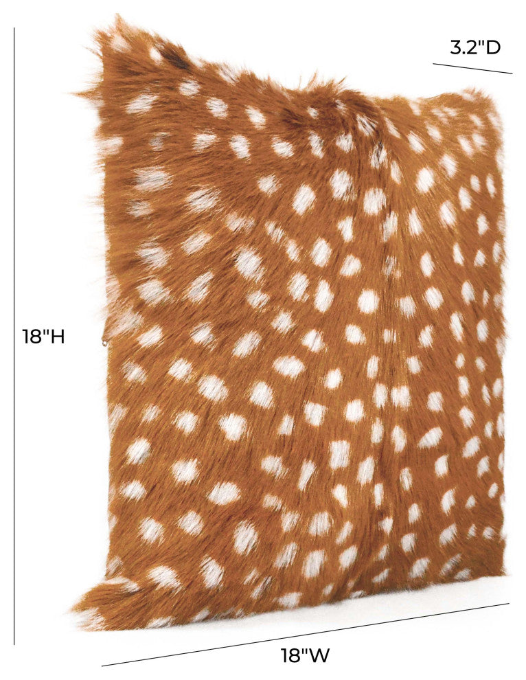 Amber 18" Genuine Goatskin Square Pillow