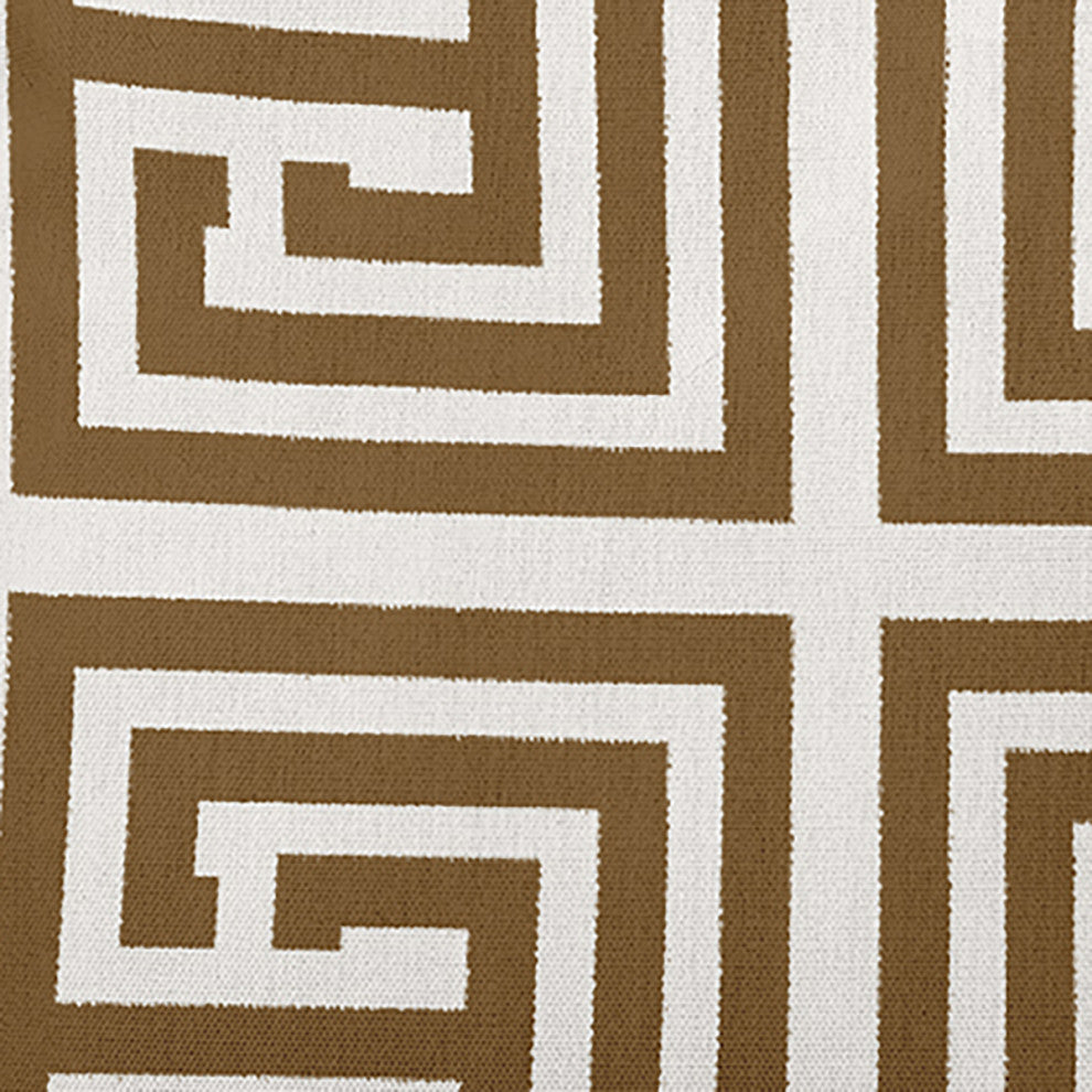 16" x 16" Greek Key Decorative Indoor Pillow, Brown