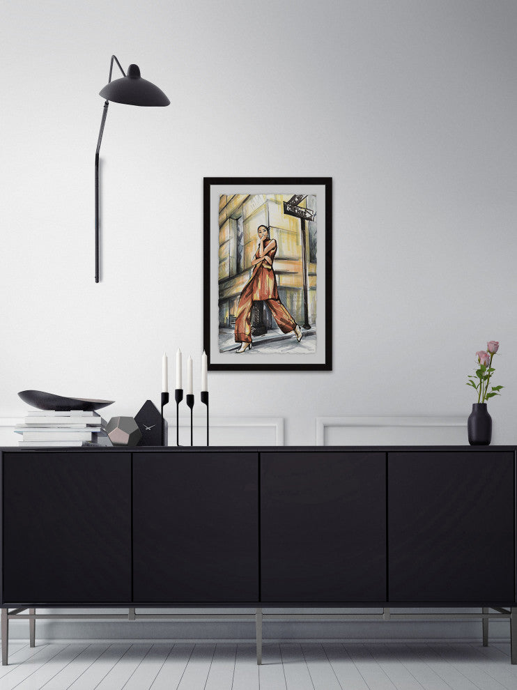 "Corner Street Fashion" Framed Painting Print, 30"x45"