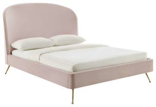 TOV Furniture Vivi Blush Velvet Bed in King
