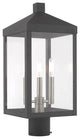 Livex Nyack 3 Light 20" Tall Scandinavian Gray Outdoor Post Top Lantern
