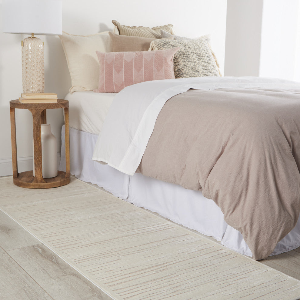 Jaipur Living Linea Abstract White Area Rug, 2'6"x8'