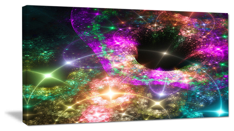 Pink Cosmic Black Hole, Oversized Abstract Canvas Art Print, 60x28