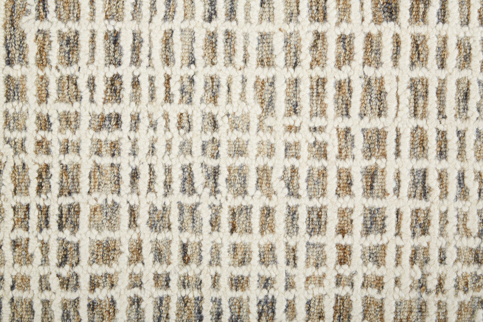 Weave & Wander Carrick Architectural Rug, Charcoal/Brown, 9'x12'