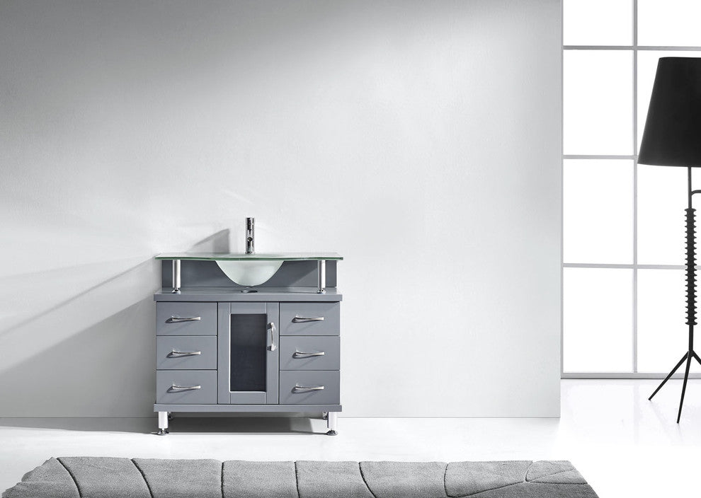 Virtu Vincente 36" Single Bathroom Vanity, Gray