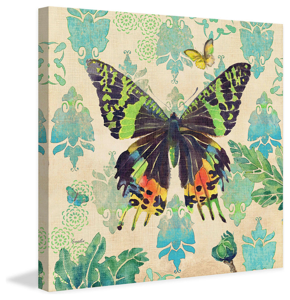 "Madagascar Sunset Butterfly 2" Painting Print on Canvas by Evelia