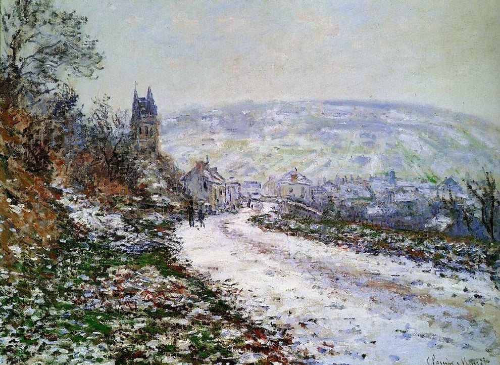 Claude Oscar Monet Entering the Village of Vetheuil in Winter Wall Decal