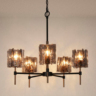 LNC Tucana 5-Light Matte Black and Polished Gold Modern/Contemporary Chandelier